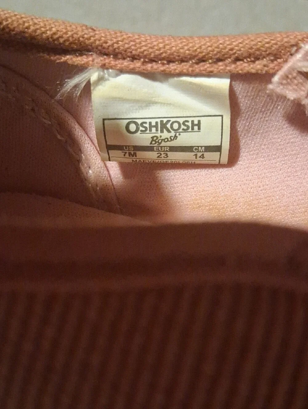 OshKosh B'gosh Brown Corduroy Cat Slip-On Sneakers